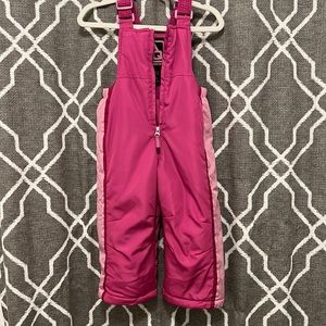 Snowboarding Pink bib (2T)